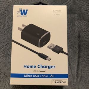 Just Wireless 1.0A/5W 1-Port USB-A Home Charger with 6ft TPU Type-C to USB-A